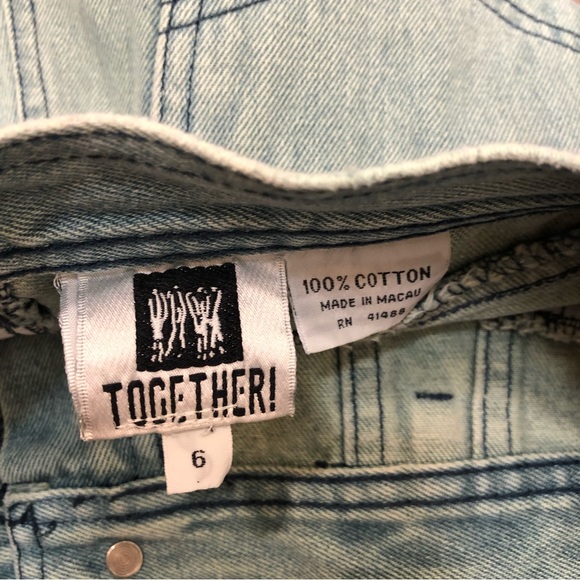 Vintage mom jeans blue high rise waisted acid wash Together 90s 80s - Picture 7 of 7